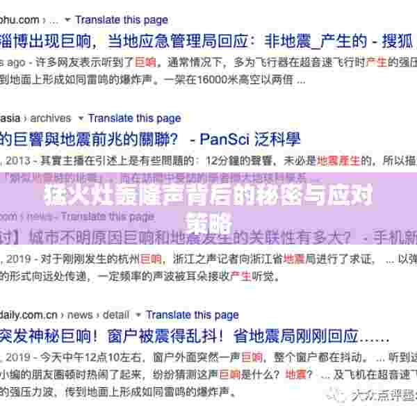 猛火灶轰隆声背后的秘密与应对策略