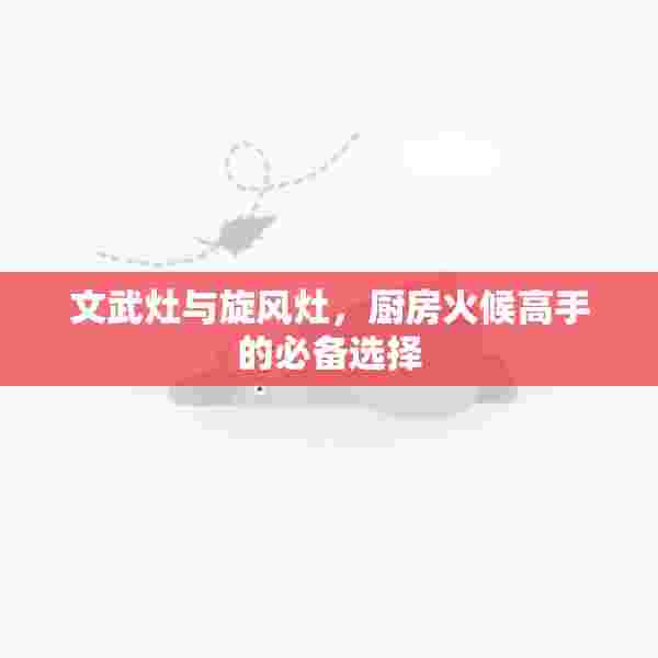 文武灶与旋风灶，厨房火候高手的必备选择